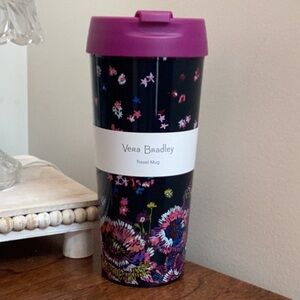 Vera Bradley midnight wildflowers Travel Mug